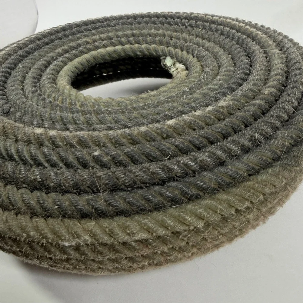 Vintage Handmade Rustic Coiled Rope Basket Primitive Farmhouse 9.5in Natural